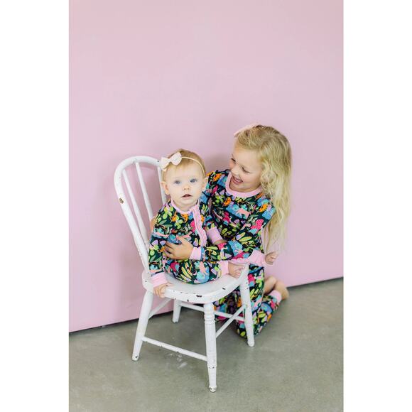 Poppy Kids Co Jungle Pattern Premium Bamboo Ruffle Romper Size 0-3 mons NWT 🌿🦁 - Picture 2 of 4